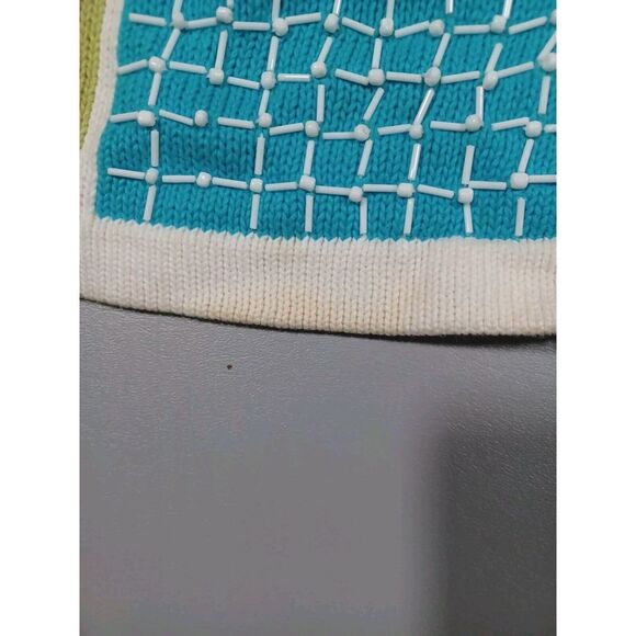 Susan Bristol Sweater Womens XL Color Block Shirt Sleeve Button Up Cardigan‎ VTG - Picture 3 of 5